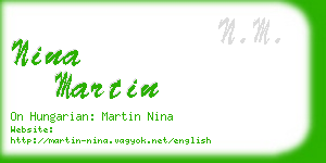 nina martin business card